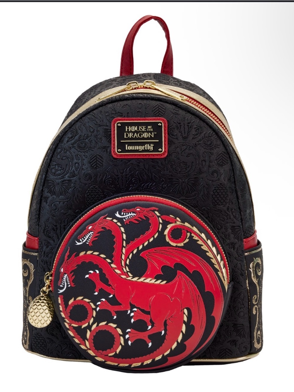 Loungefly House of Dragon House Targaryen AOP Black Sigil Mini Backpack NWT